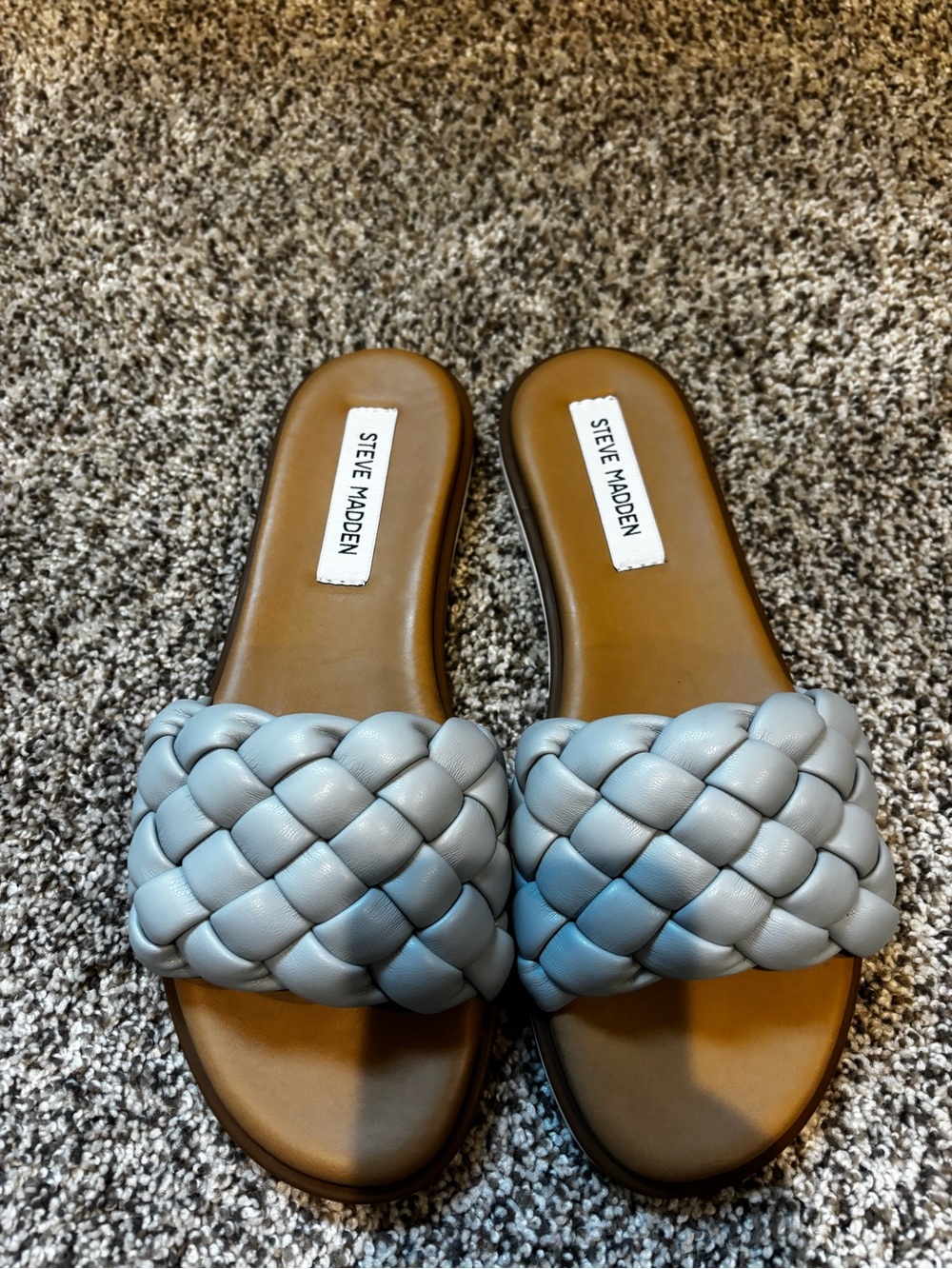 Steve Madden Braided Slide Sandals in Light Blue